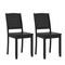Costway Armless Wood Dining Chair Set of 2 with Rubber Wood Legs Curved Backrest Kitchen White/Black
